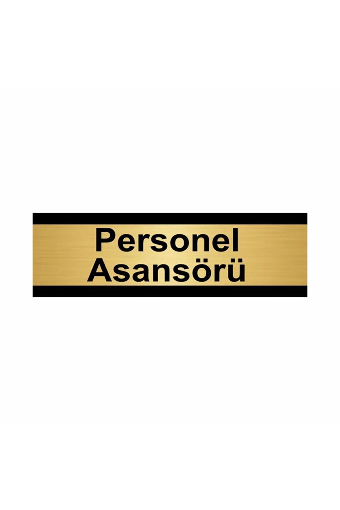 Personel Asansörü 5x20cm Altın Renk Metal Yönlendirme Levhası