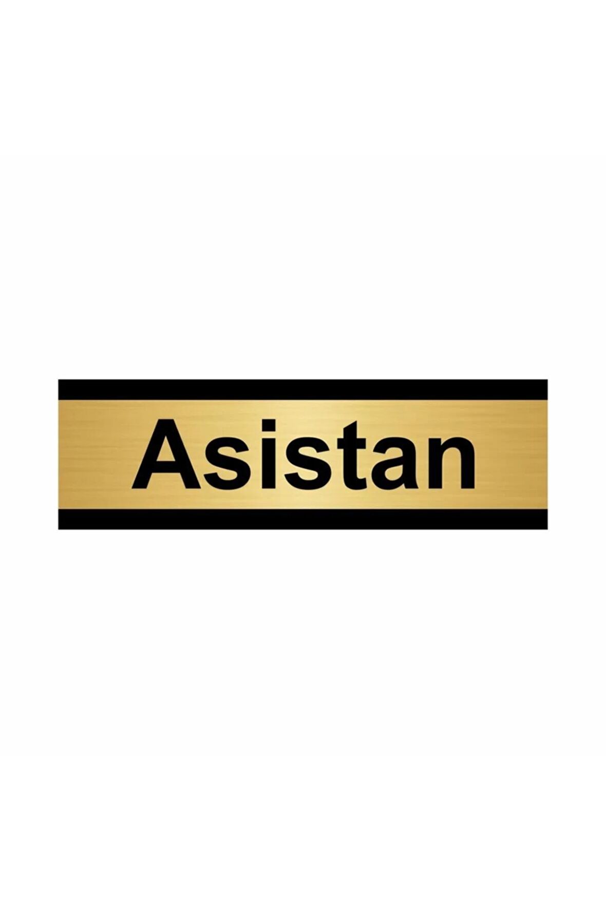 Asistan 5x20cm Altın Renk Metal Yönlendirme Levhası
