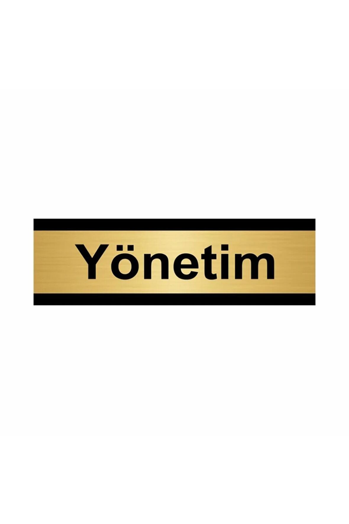 Yönetim 10x20cm Altın Renk Metal Yönlendirme Levhası