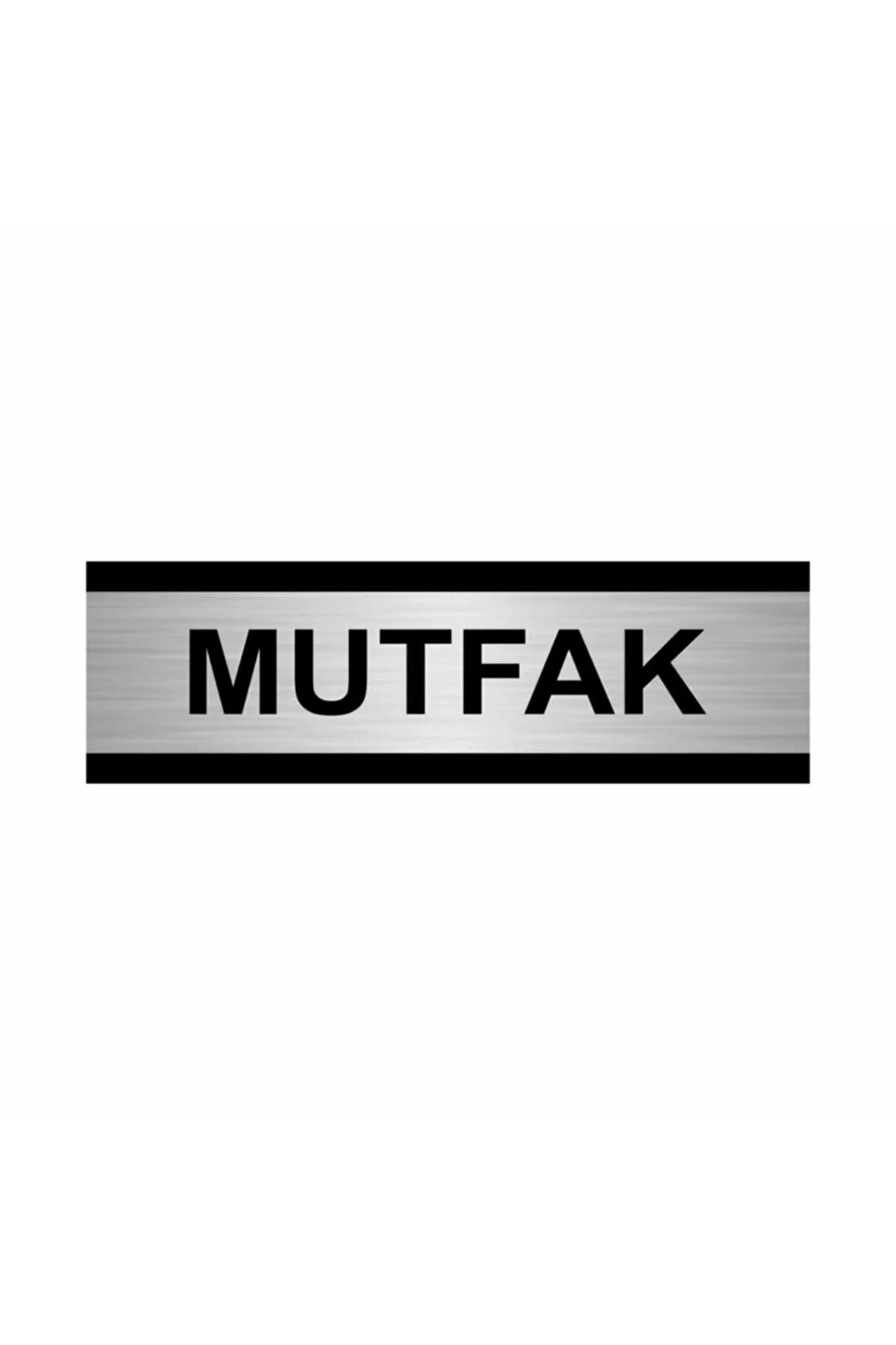 Mutfak 10x20cm Gümüş Renk Metal Yönlendirme Levhası