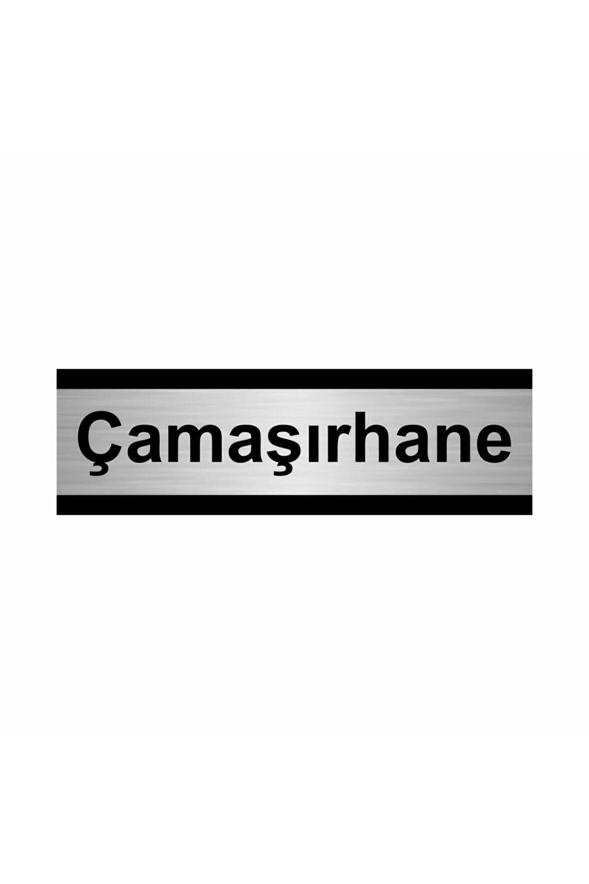 Çamaşırhane 10x20cm Gümüş Renk Metal Yönlendirme Levhası