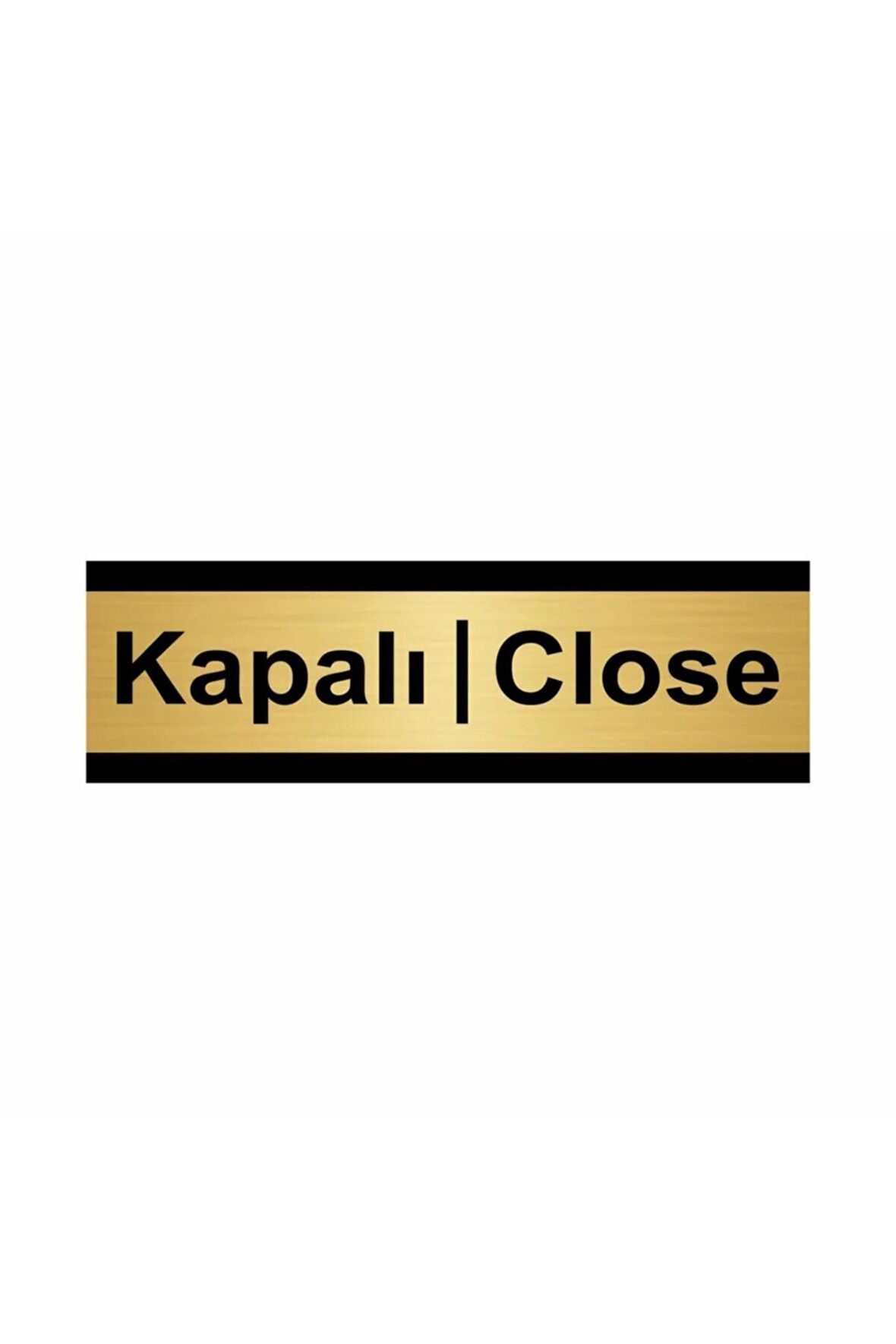 Kapalı-close 10x20cm Altın Renk Metal Yönlendirme Levhası