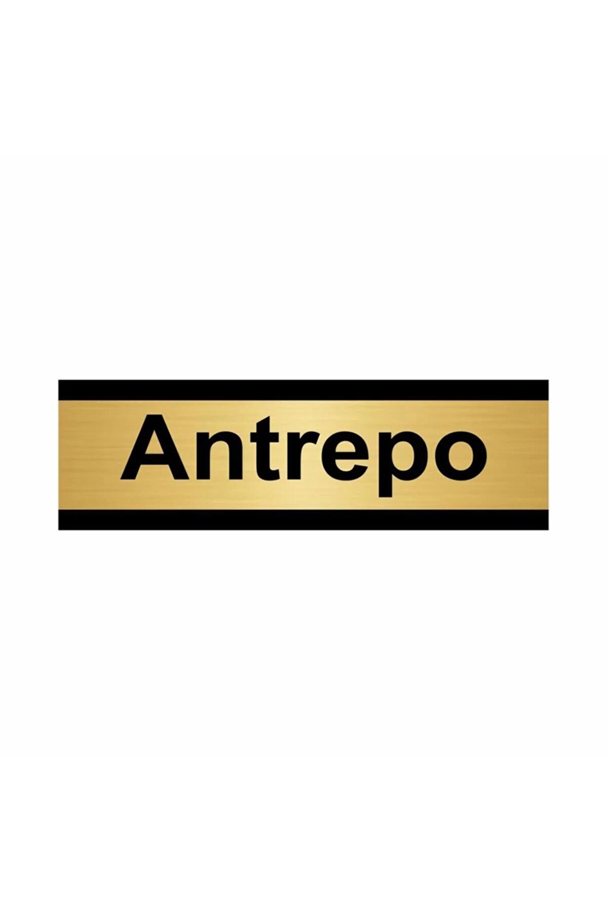 Antrepo 5x20cm Altın Renk Metal Yönlendirme Levhası