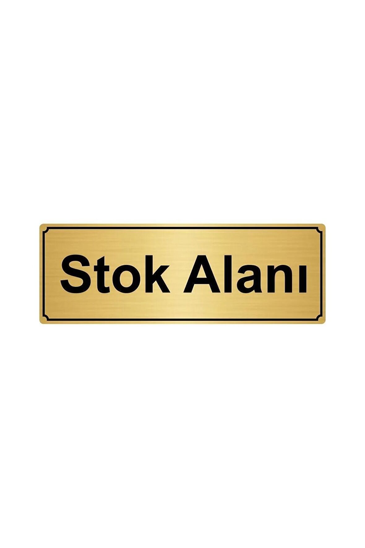Stok Alanı Yönlendirme Levhası 7cmx20cm Altın Renk Metal