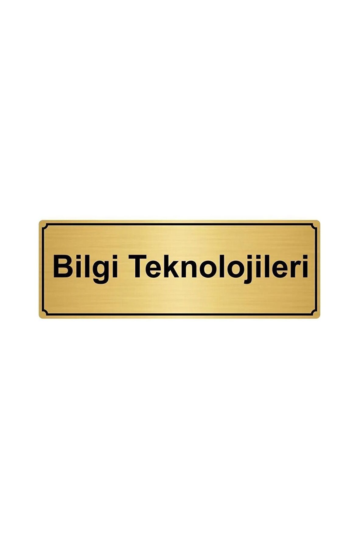 Altın Renk Metal Bilgi Teknolojileri Yönlendirme Levhası 10cmx20cm