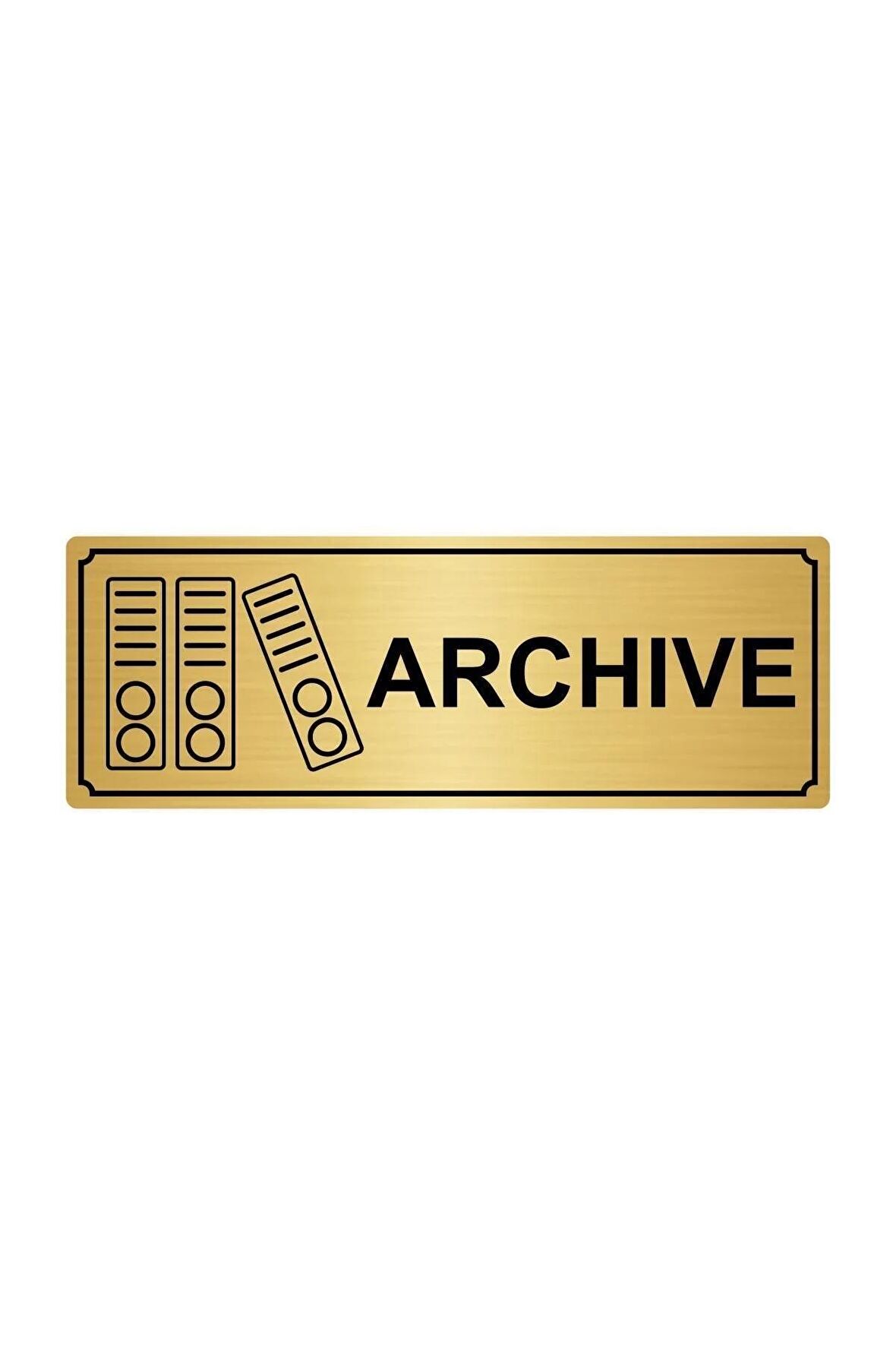 Archıve Yönlendirme Levhası 10cm x 20cm Altın Renk Metal