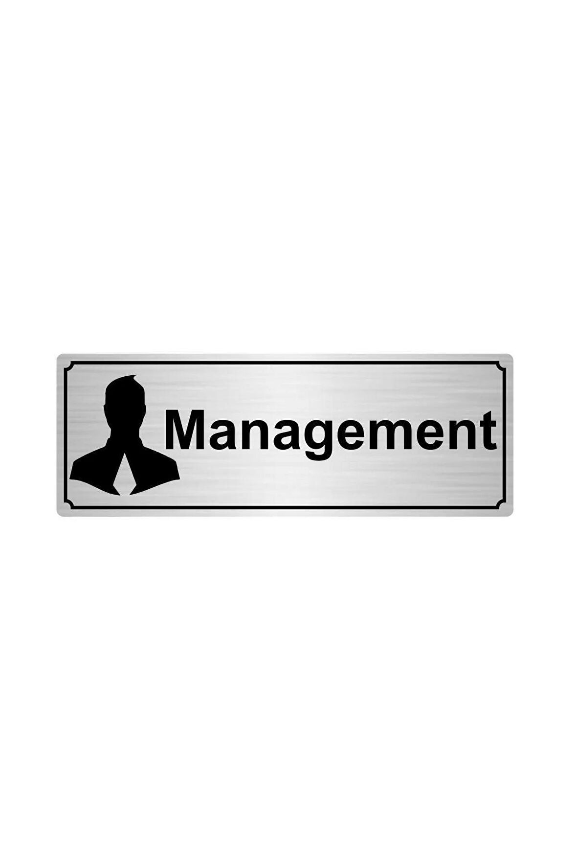 Gümüş Renk Metal Management Yönlendirme Levhası 10cmx20cm