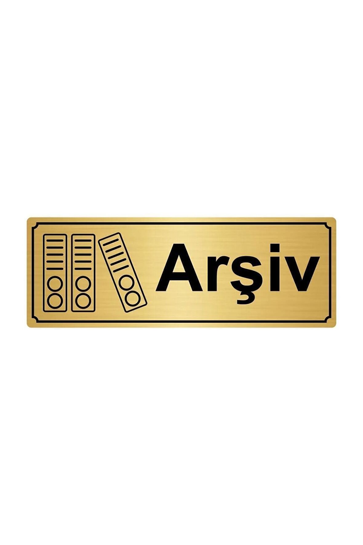 Altın Renk Metal Arşiv Yönlendirme Levhası 7cmx20cm