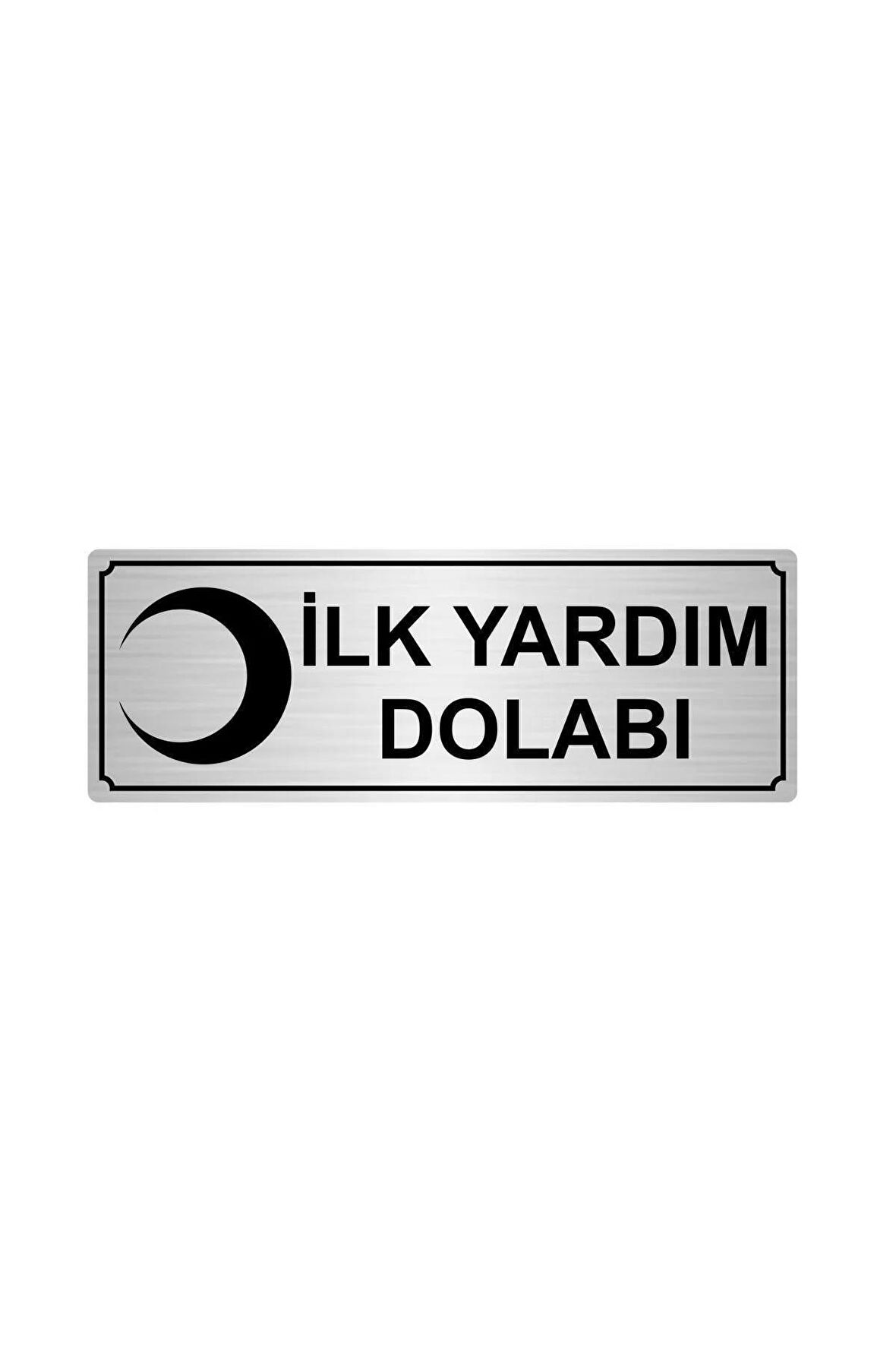 Ilk Yardım Dolabı Yönlendirme Levhası 7cmx20cm Gümüş Renk Metal