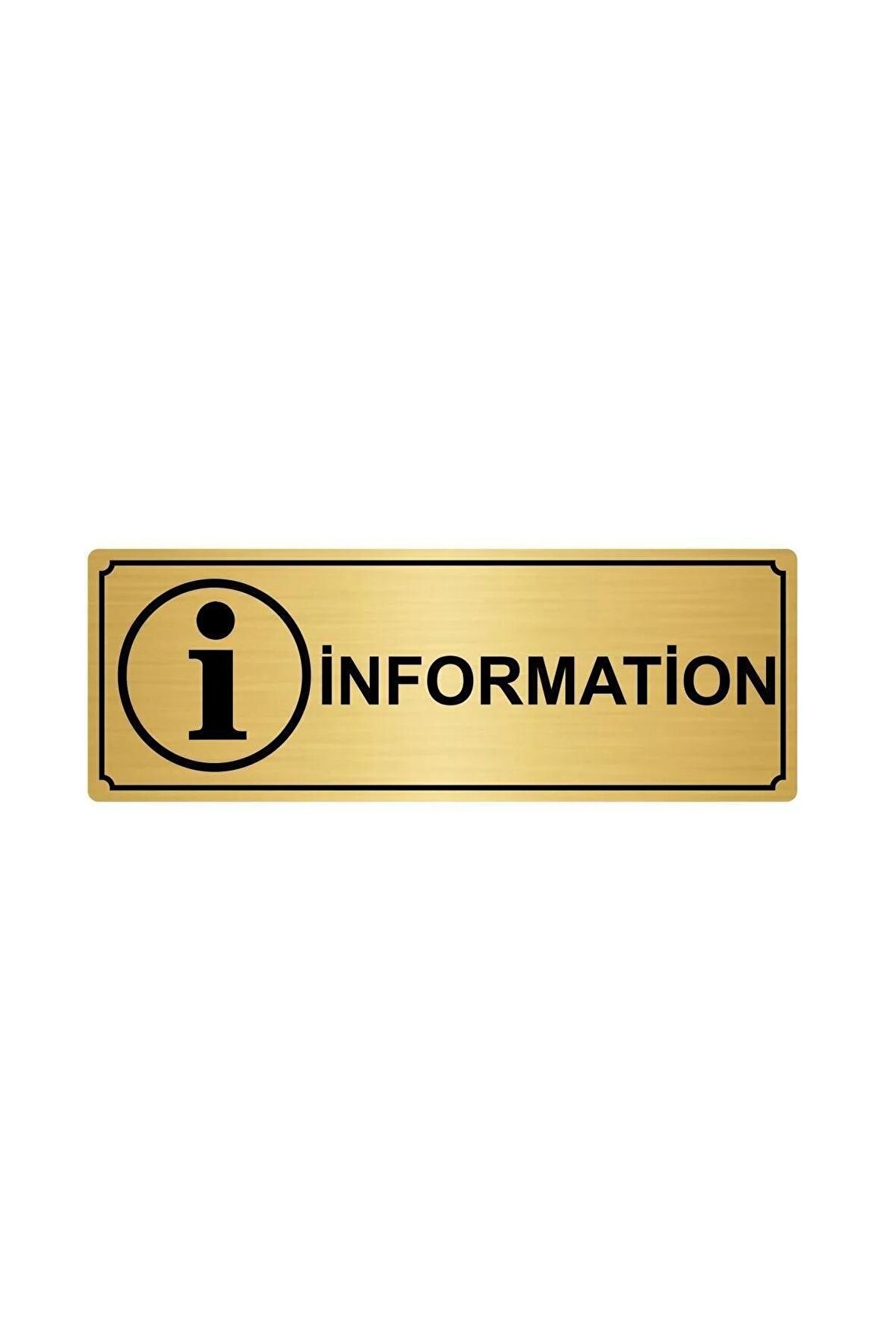 Informatıon Yönlendirme Levhası 10cmx20cm Altın Renk Metal