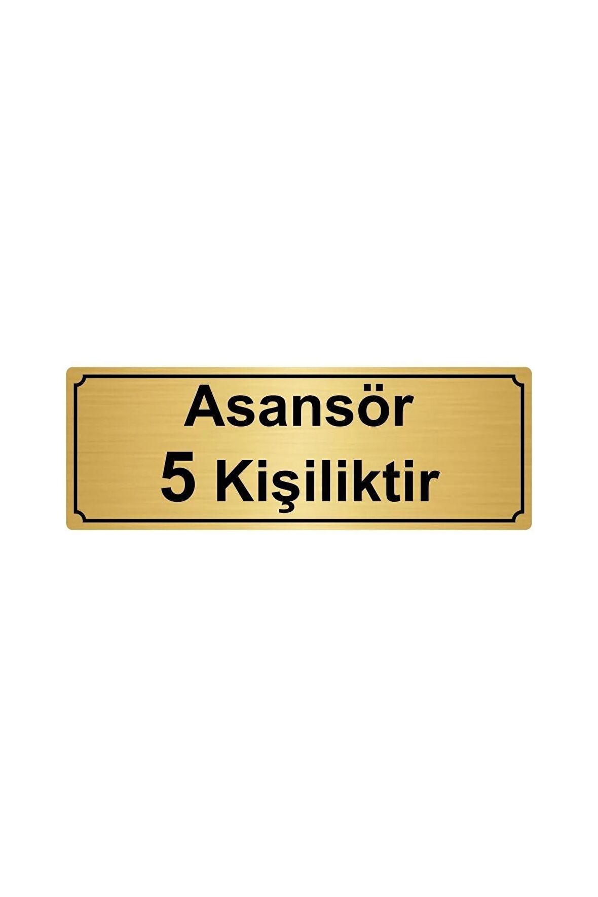 Altın Renk Metal Asansör 5 Kişiliktir Yönlendirme Levhası 7cm x 20cm