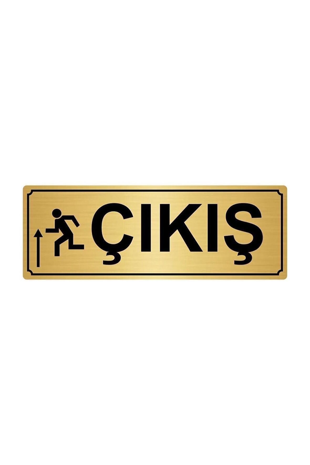 Altın Çıkış Yukarı Yönlendirme Levhası 7 cm x 20 cm