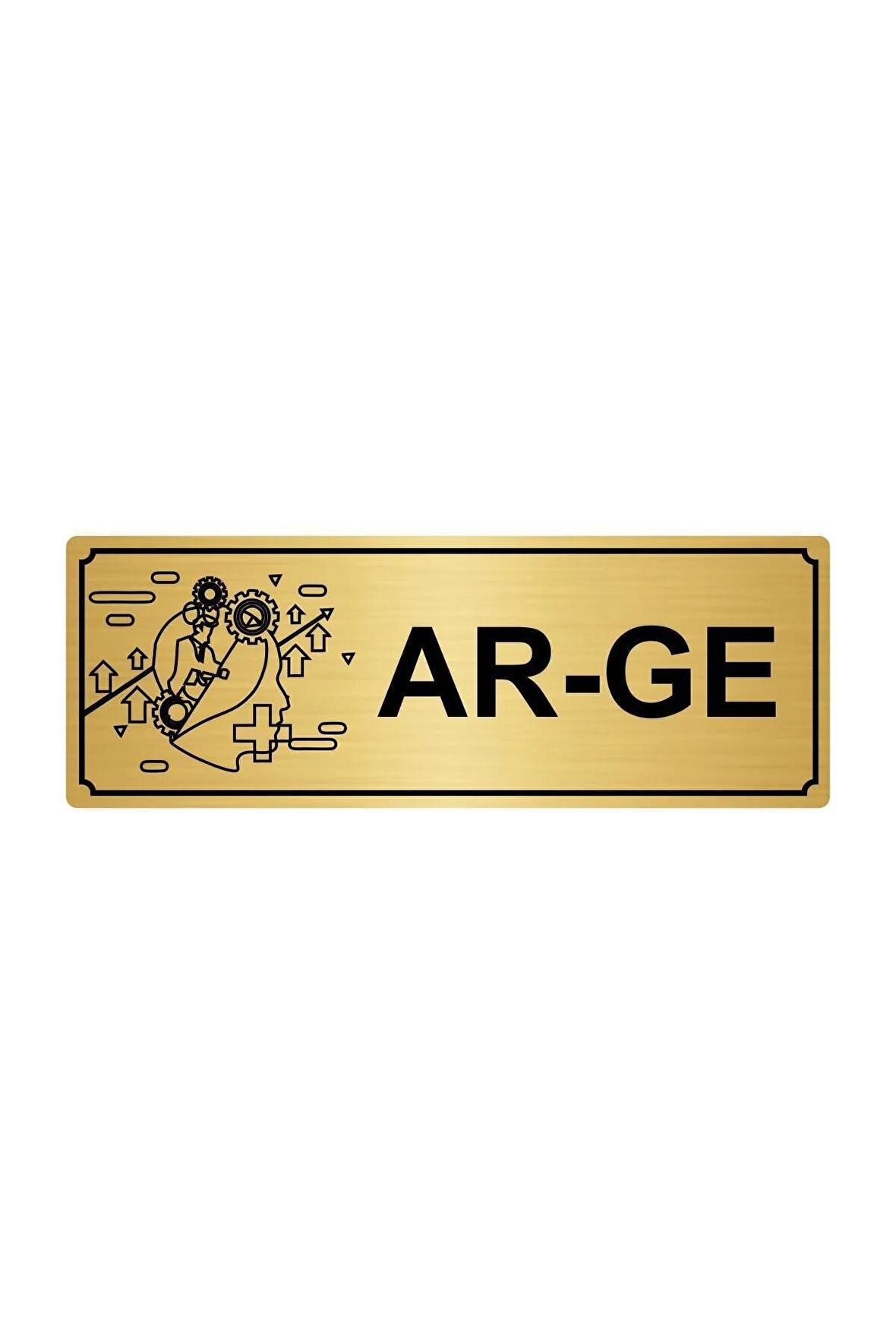 Altın Renk Metal Ar-ge Yönlendirme Levhası 7cmx20cm