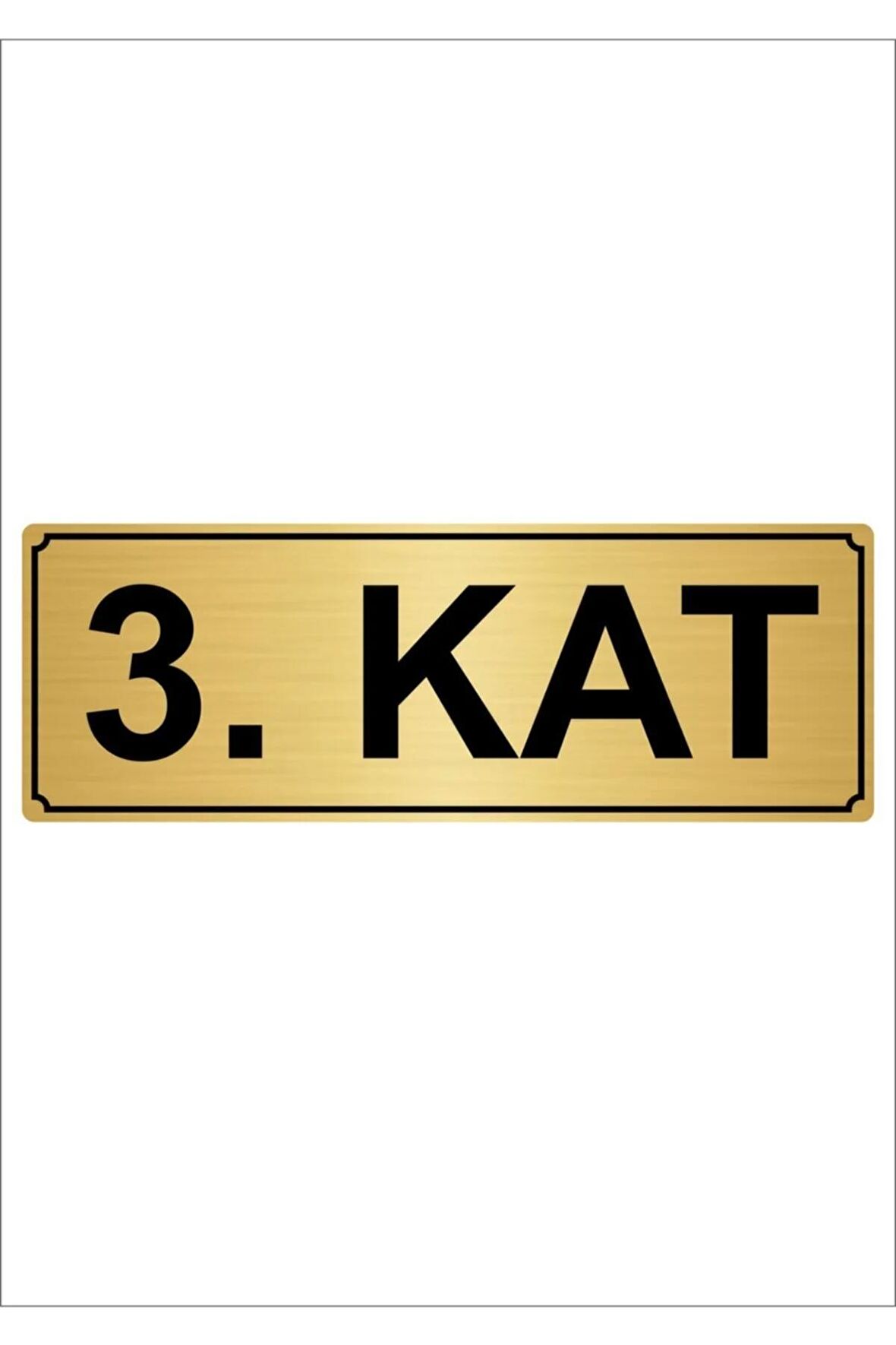3.kat 7cmx20cm Metal Yönlendirme Levhası Altın Renk