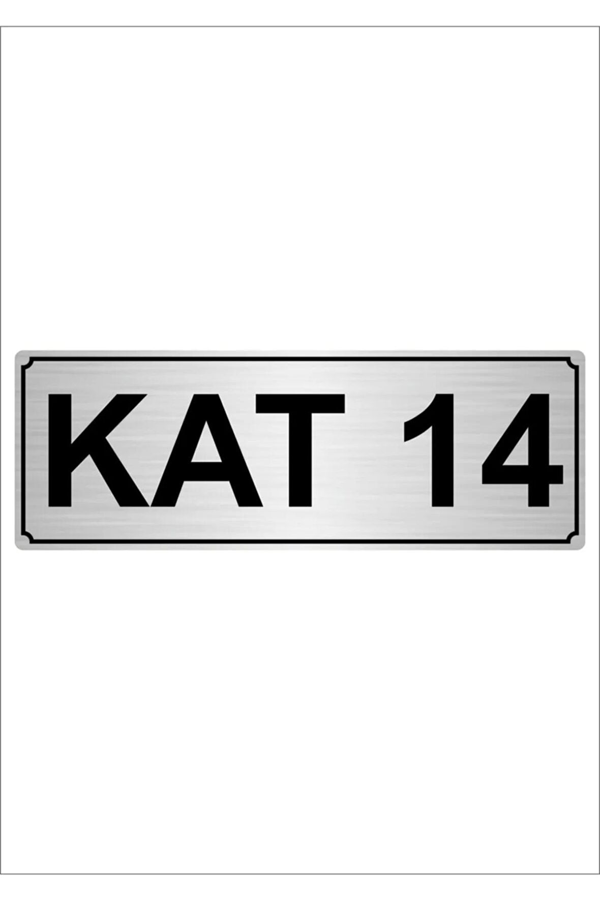 Kat 14 5cmx20cm Metal Yönlendirme Levhası Gümüş Renk