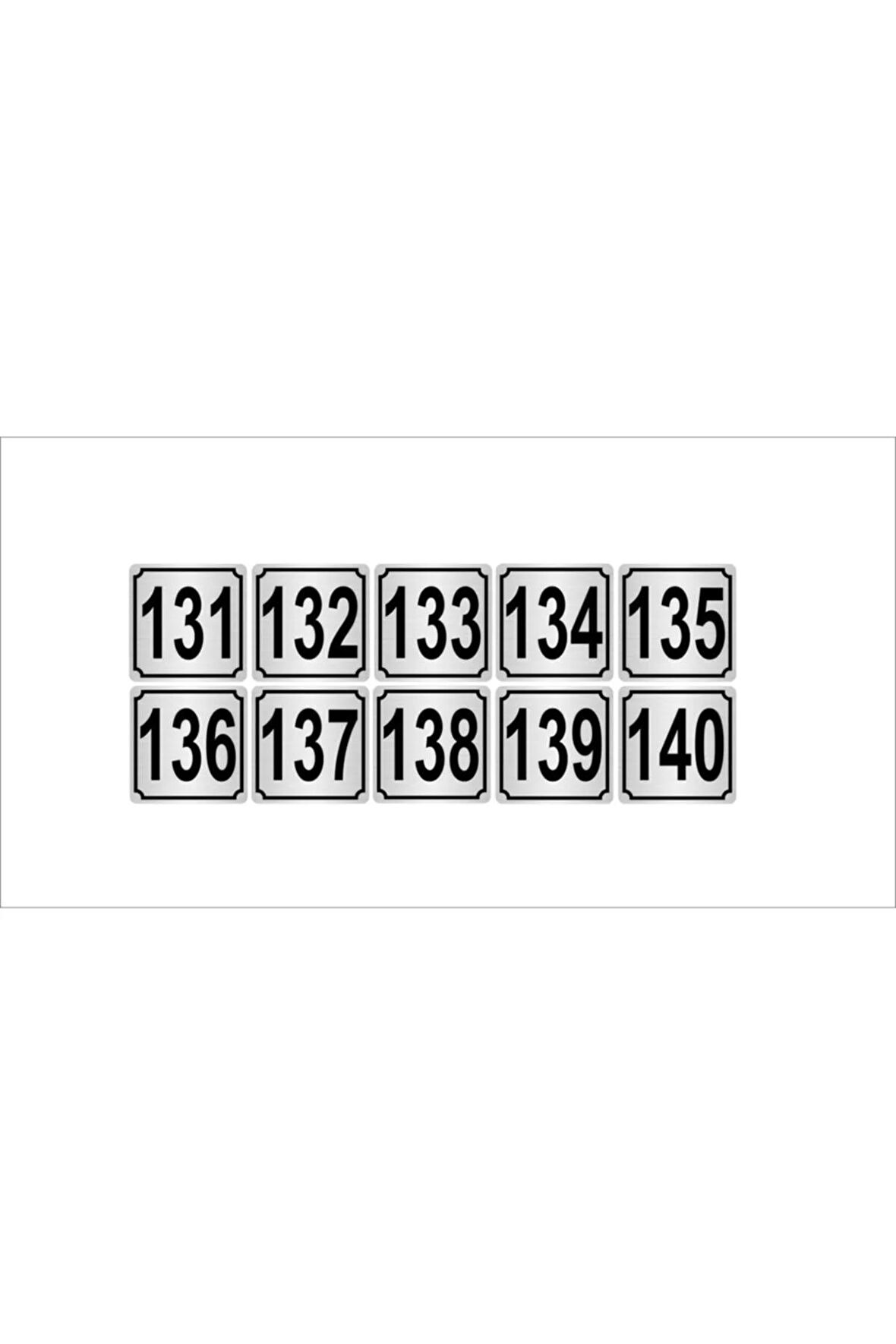 Metal Kapı,masa,dolap Numarası 15cmx15cm 10 Adet (131…140) Gümüş Renk Metal