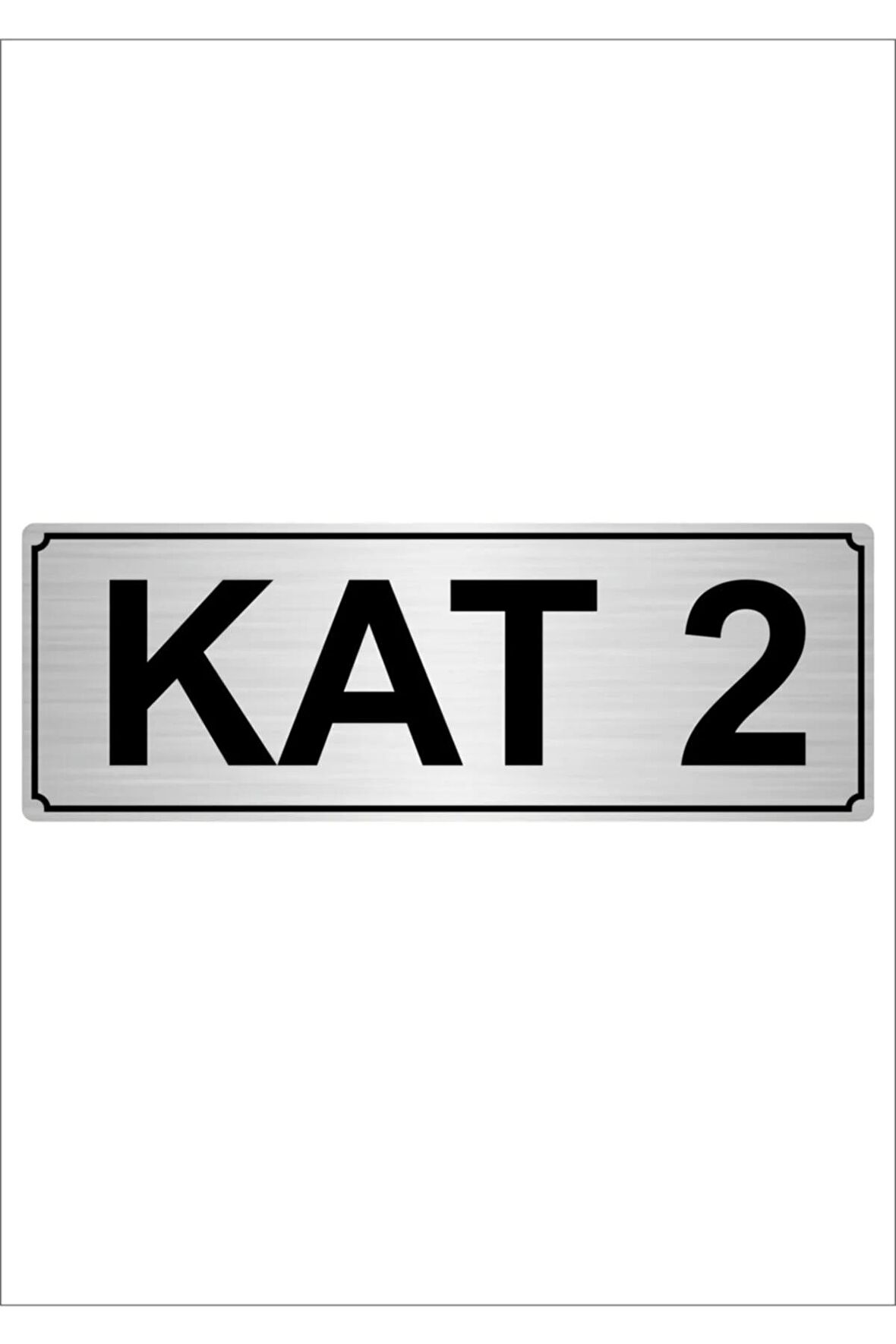 Kat 2 5cmx20cm Metal Yönlendirme Levhası Gümüş Renk