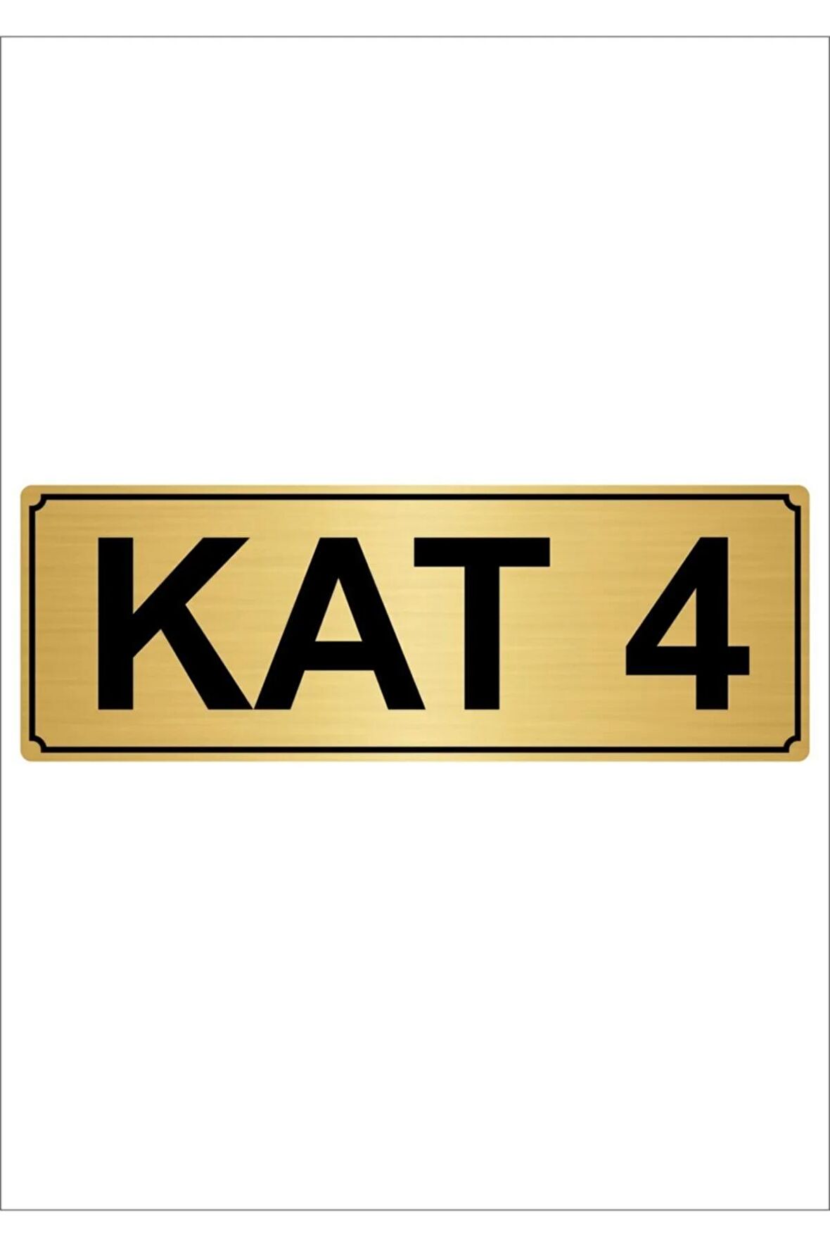 Kat 4 5cmx20cm Metal Yönlendirme Levhası Altın Renk