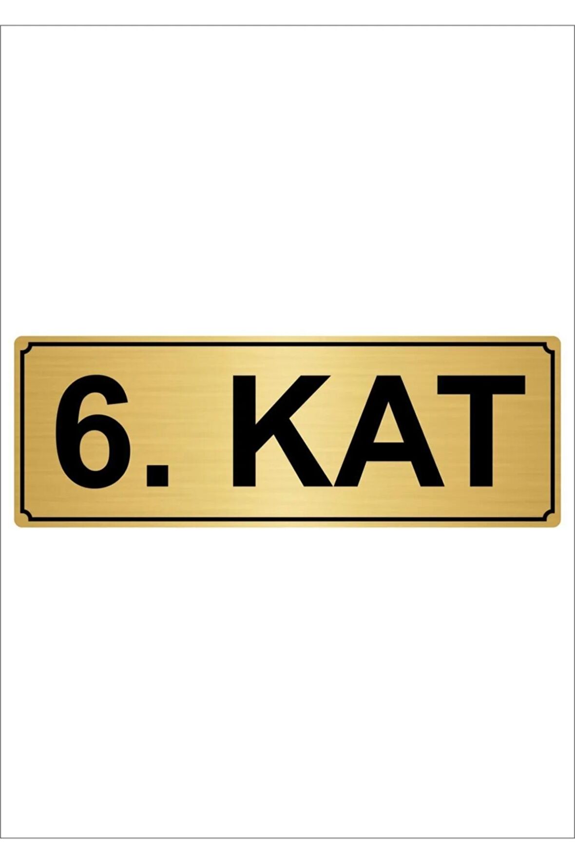 6.kat 10cmx20cm Metal Yönlendirme Levhası Altın Renk