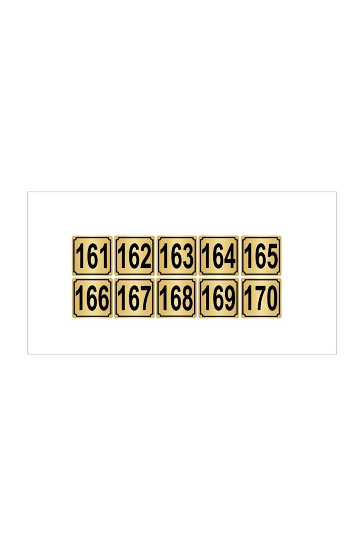 Metal Kapı,masa,dolap Numarası 10cmx10cm 10 Adet (161…170) Altın Renk Metal