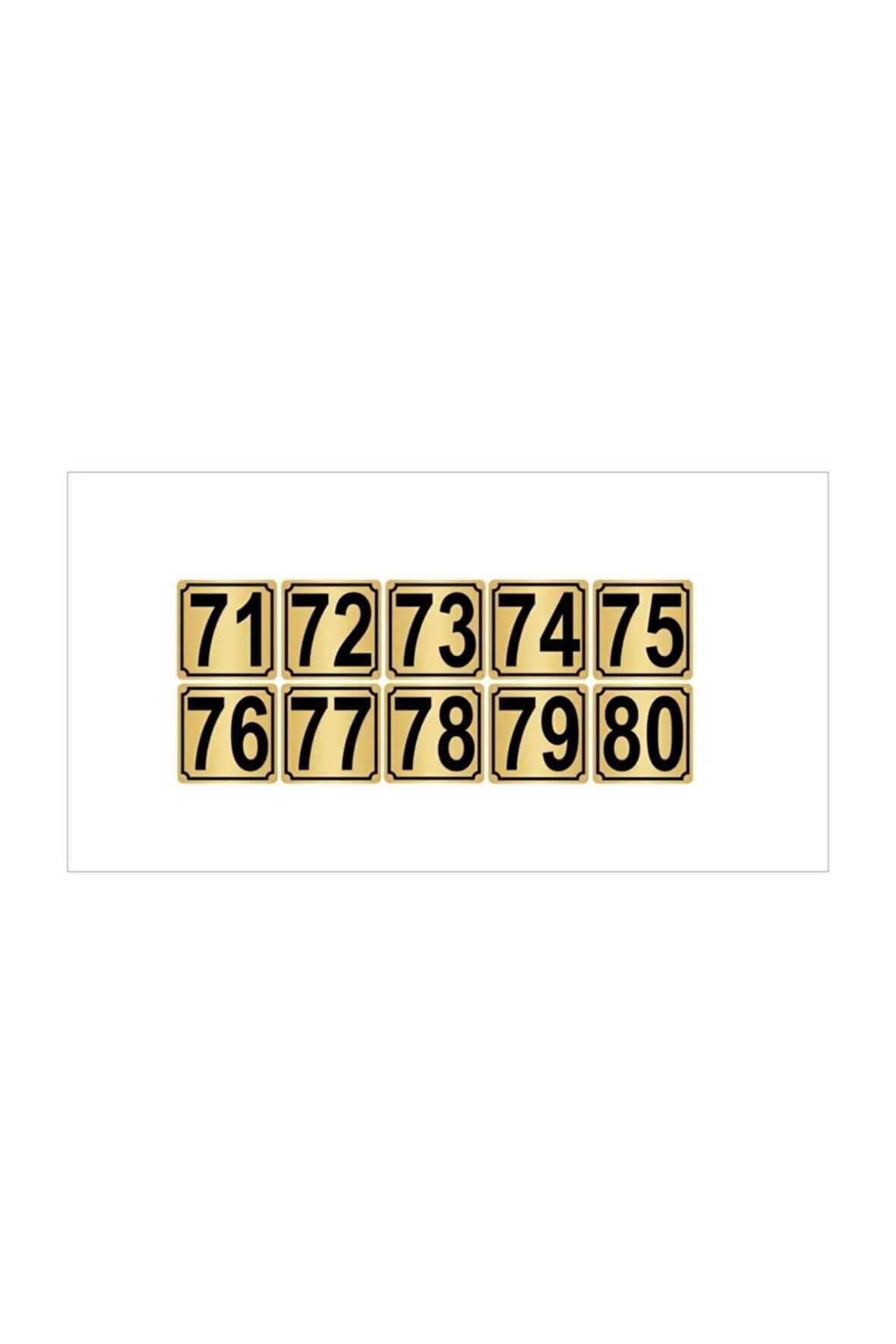 Metal Kapı,masa,dolap Numarası 15cmx15cm 10 adet (71…80) Altın Renk Metal