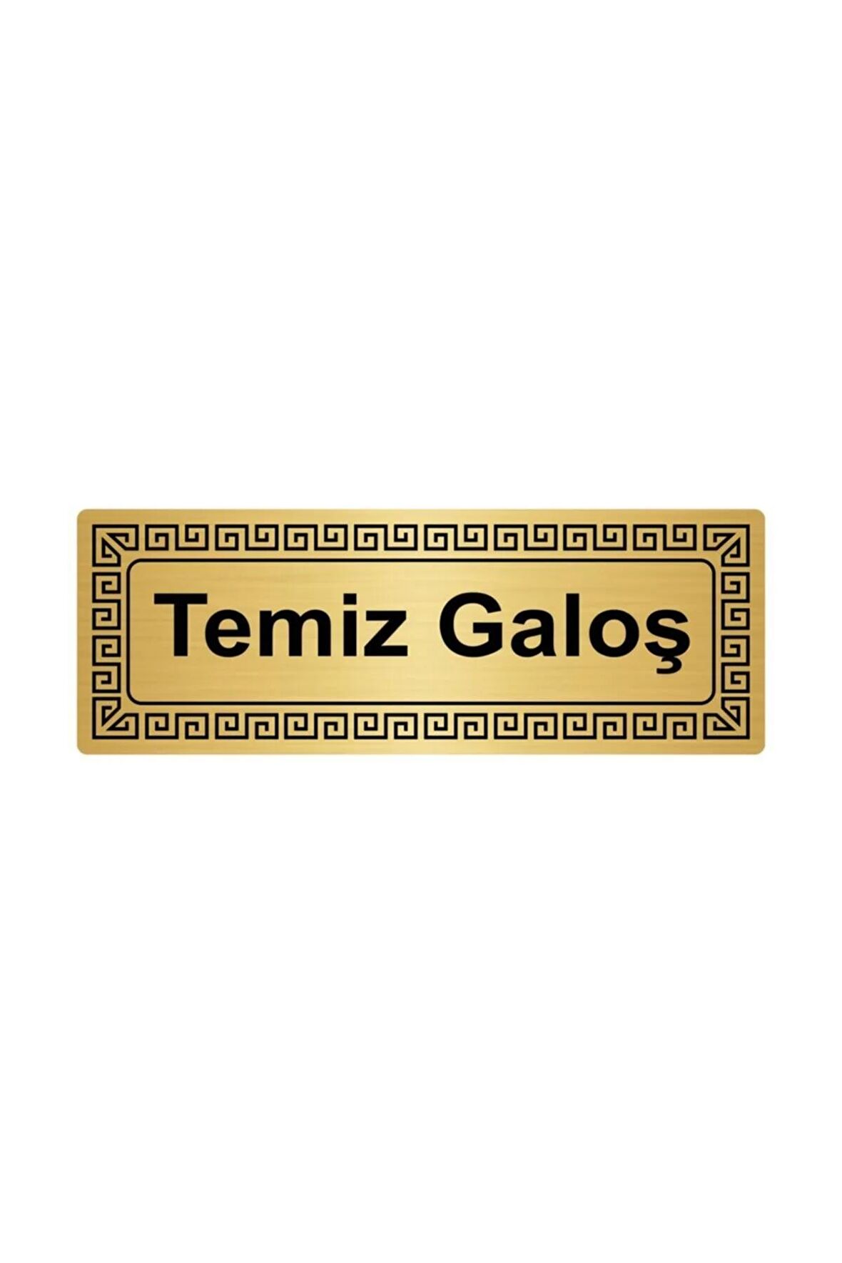 Temiz Galoş 7cmx20cm Metal Yönlendirme Levhası Altın Renk Metal