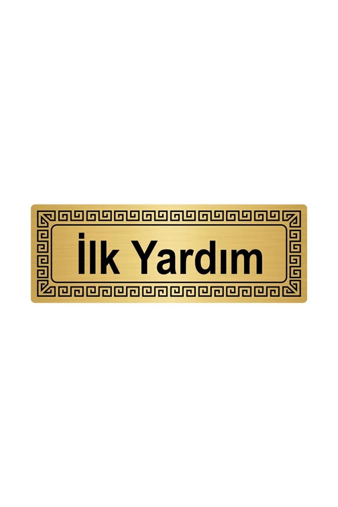 İlk Yardım 7cmx20cm Metal Yönlendirme Levhası Altın Renk Metal