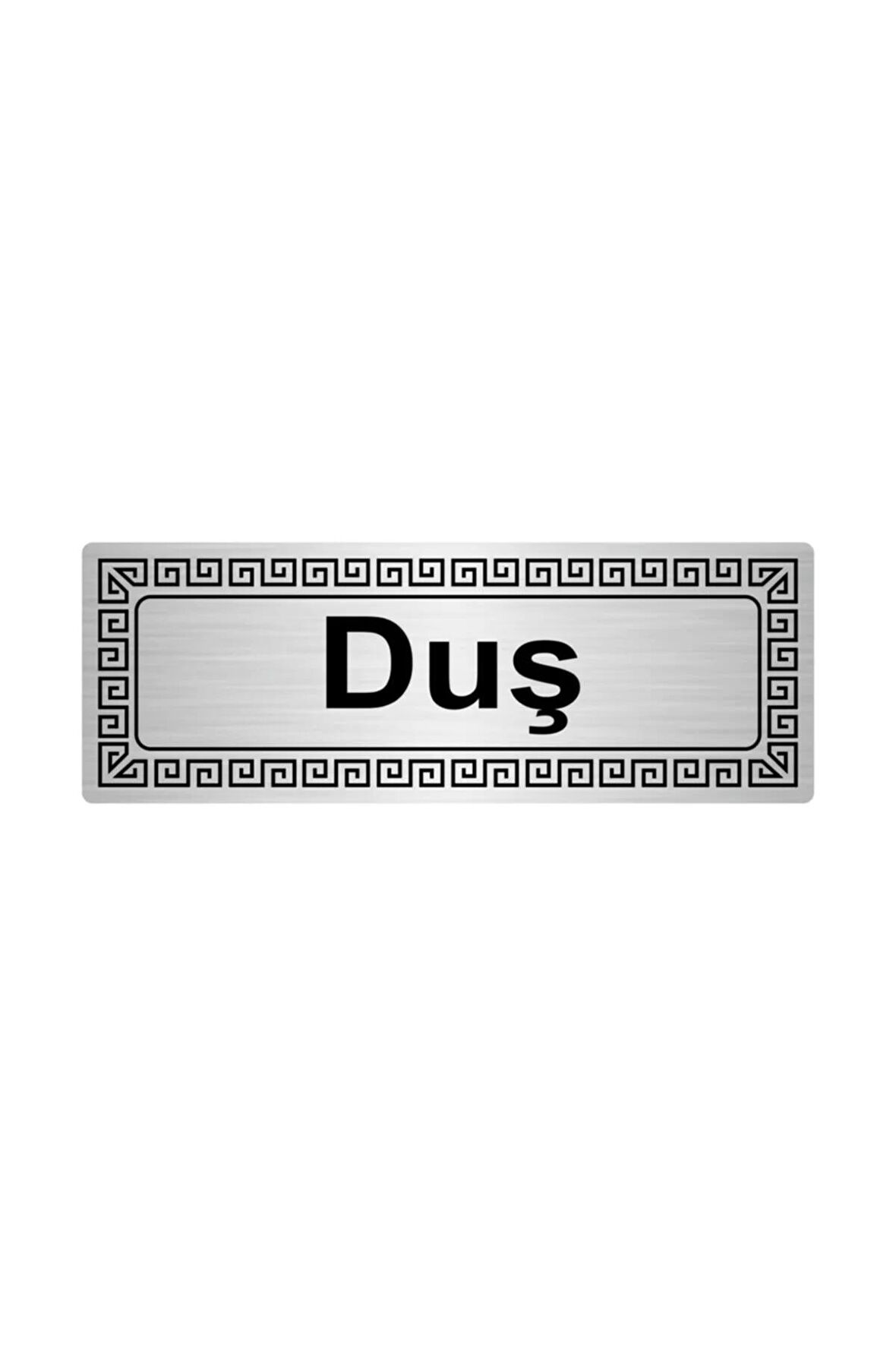 Duş 7cmx20cm Metal Yönlendirme Levhası Gümüş Renk Metal