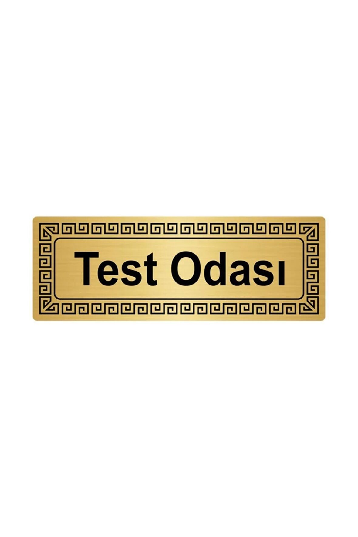 Test Odası 7cmx20cm Metal Yönlendirme Levhası Altın Renk Metal