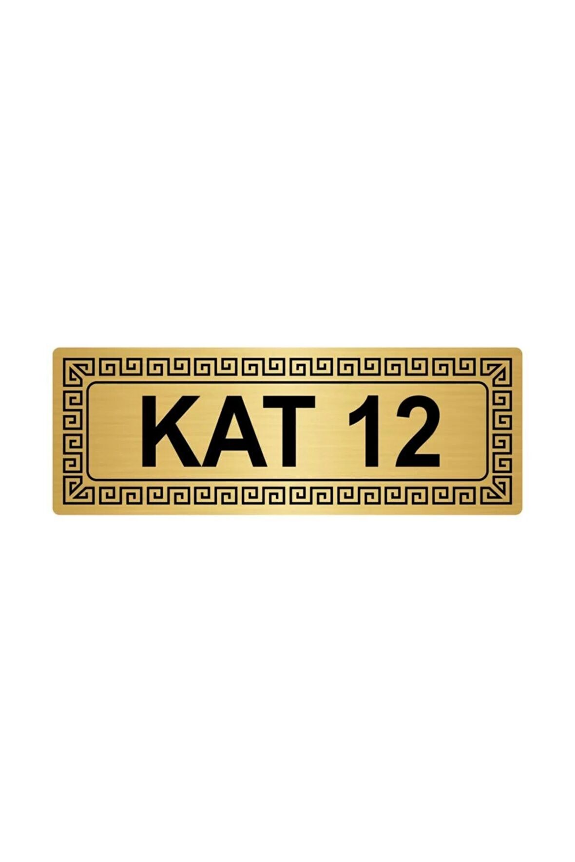 Kat 12  Altın Renk Metal Metal Yönlendirme Levhası - 7x20cm