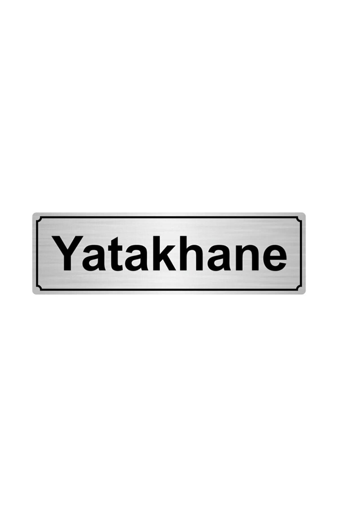 Yatakhane Yönlendirme Levhası 5cmx20cm Gümüş Renk Metal