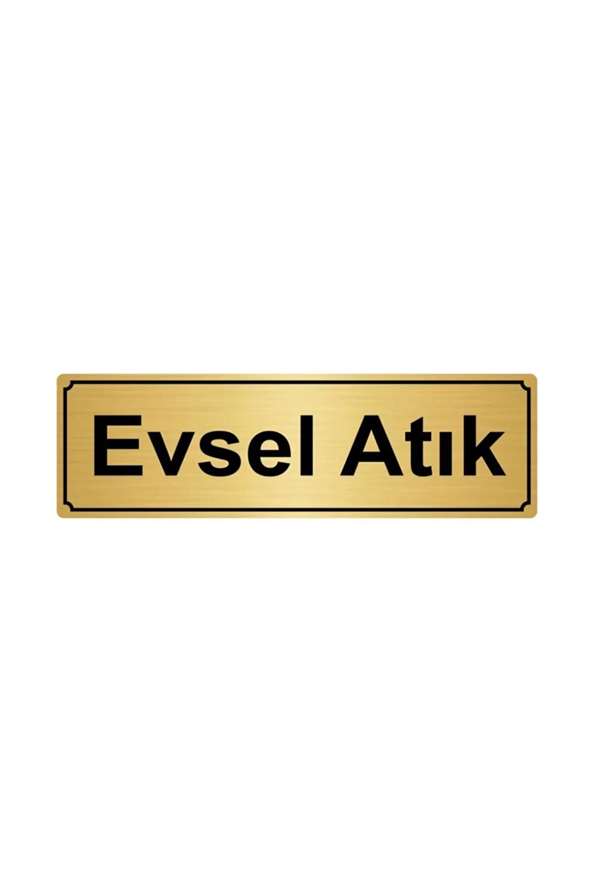 Plastik Atık Yönlendirme Levhası 5cmx20cm Altın Renk Metal