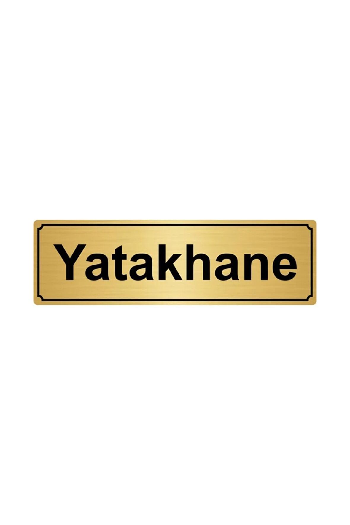 Yatakhane Yönlendirme Levhası 7 cm x 20 cm Altın Renk Metal