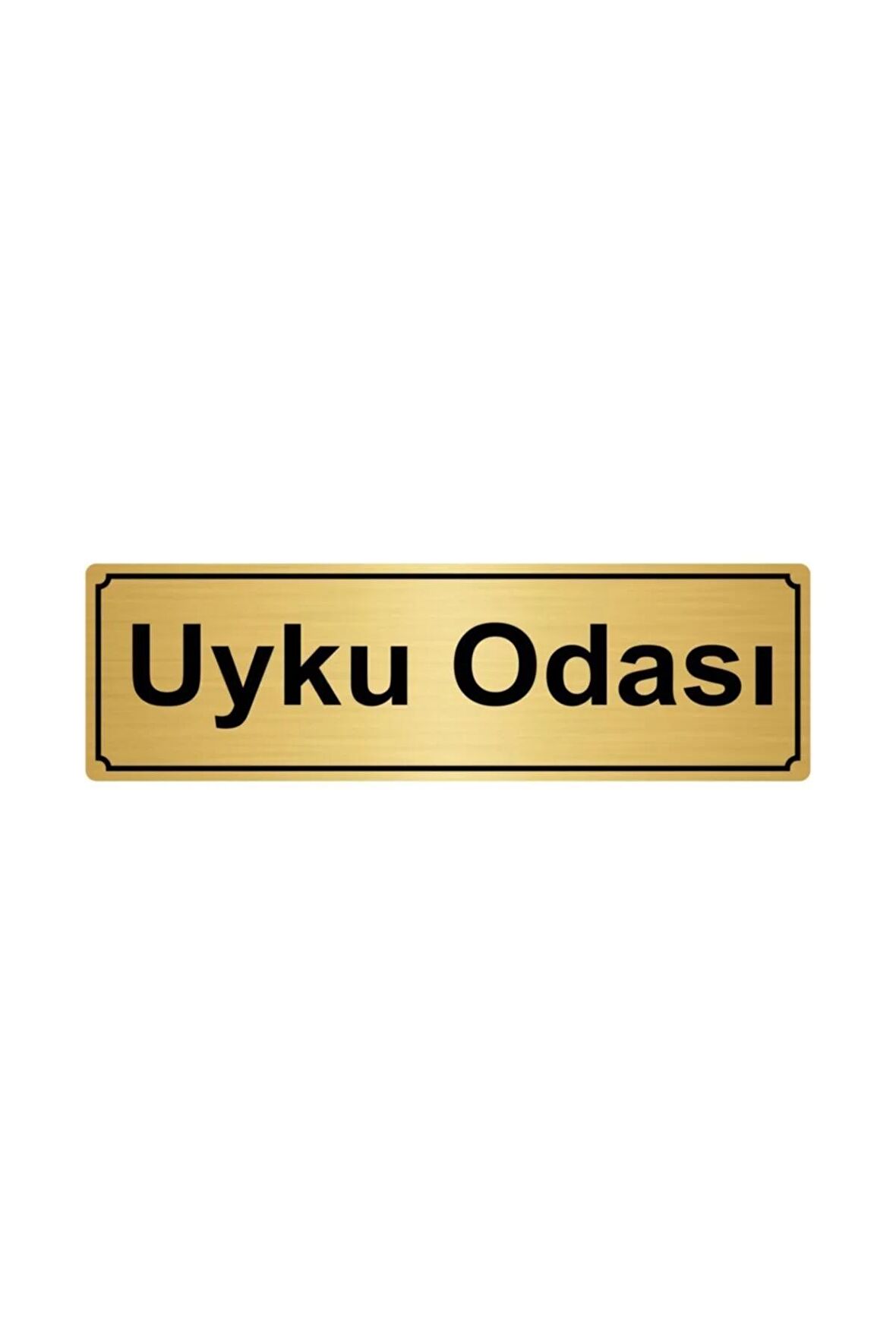 Uyku Odası Yönlendirme Levhası 5cmx20cm Altın Renk Metal