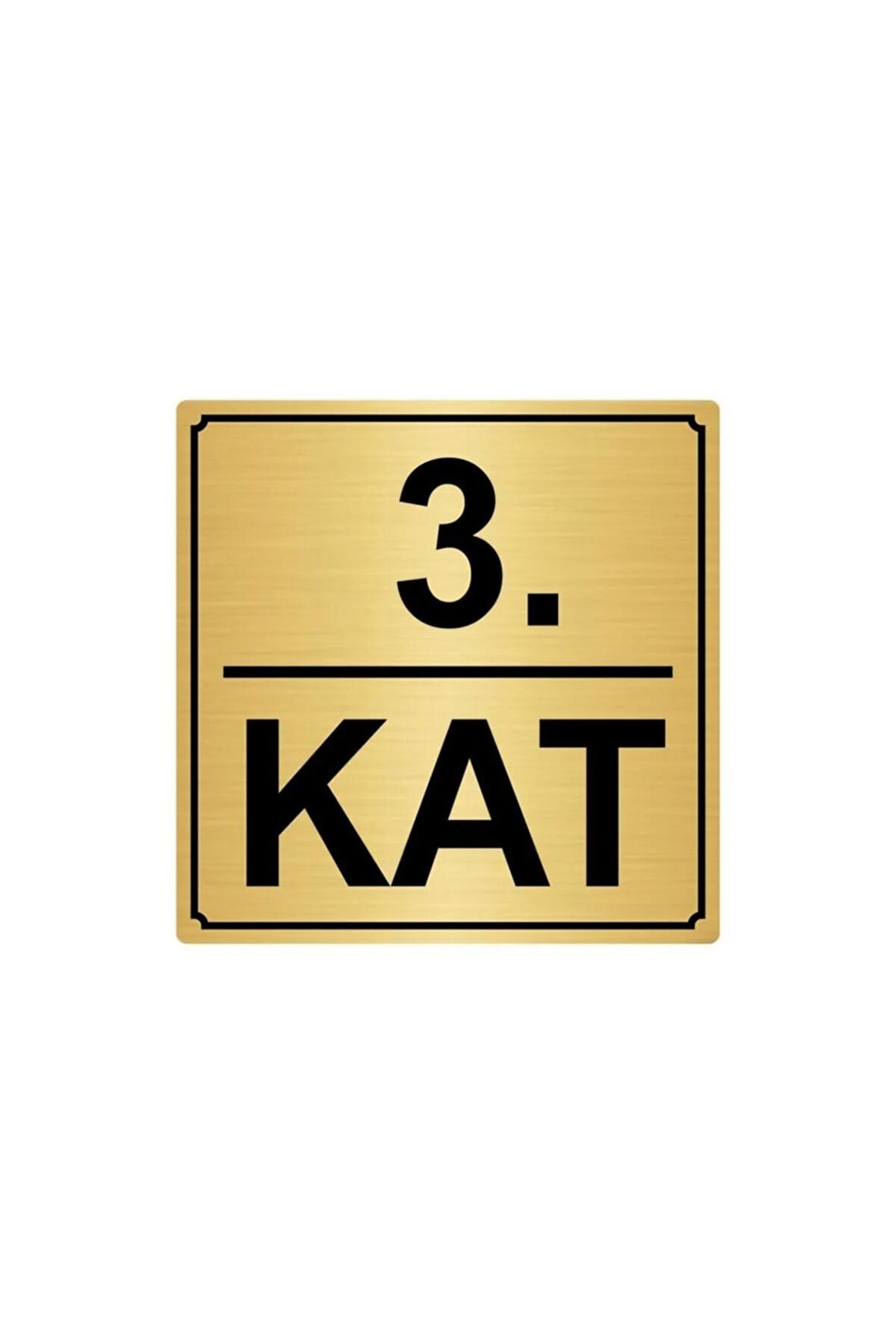 3.kat 15cmx15cm Metal Yönlendirme Levhası Altın Renk Metal