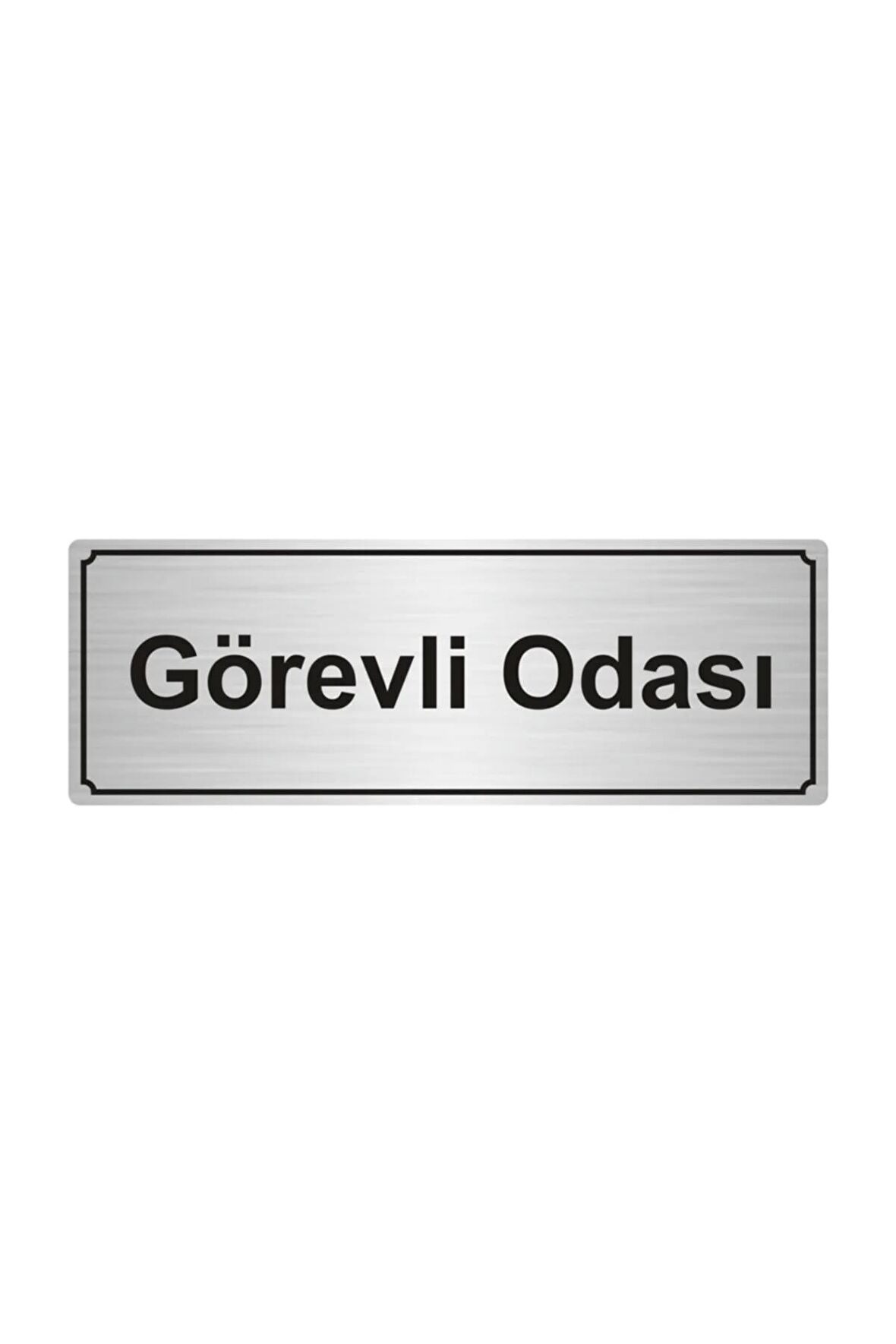 Görevli Odası Yönlendirme Levhası 10cmx20cm Gümüş Renk Metal