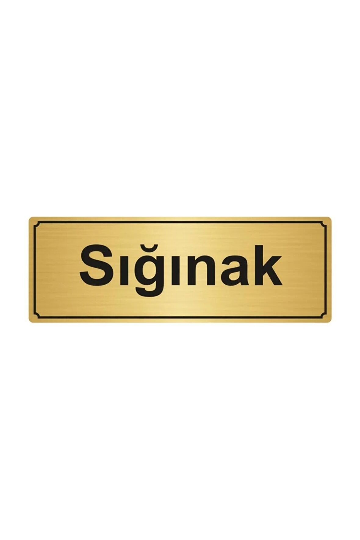 Sığınak Yönlendirme Levhası 10cmx20cm Altın Renk Metal