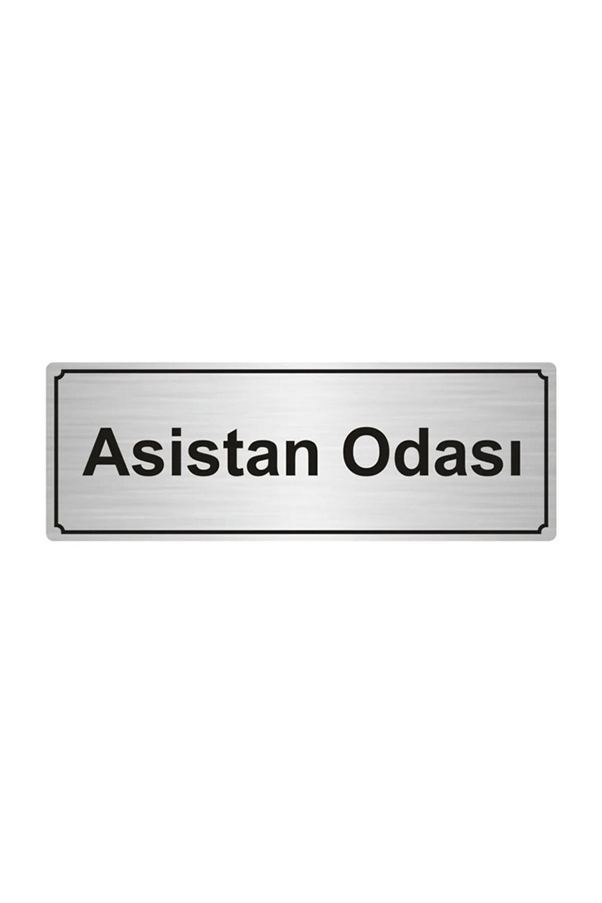 Asistan Odası Yönlendirme Levhası 10cmx20cm Gümüş Renk Metal