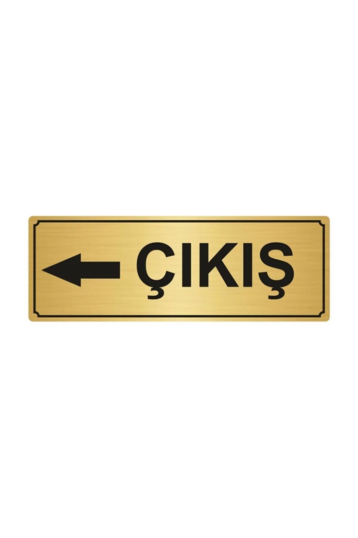 Çıkış Yönlendirme Levhası 10x20cm Altın Renk Metal
