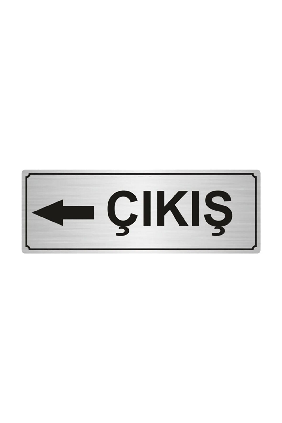 Çıkış Yönlendirme Levhası 10cmx20cm Gümüş Renk Metal