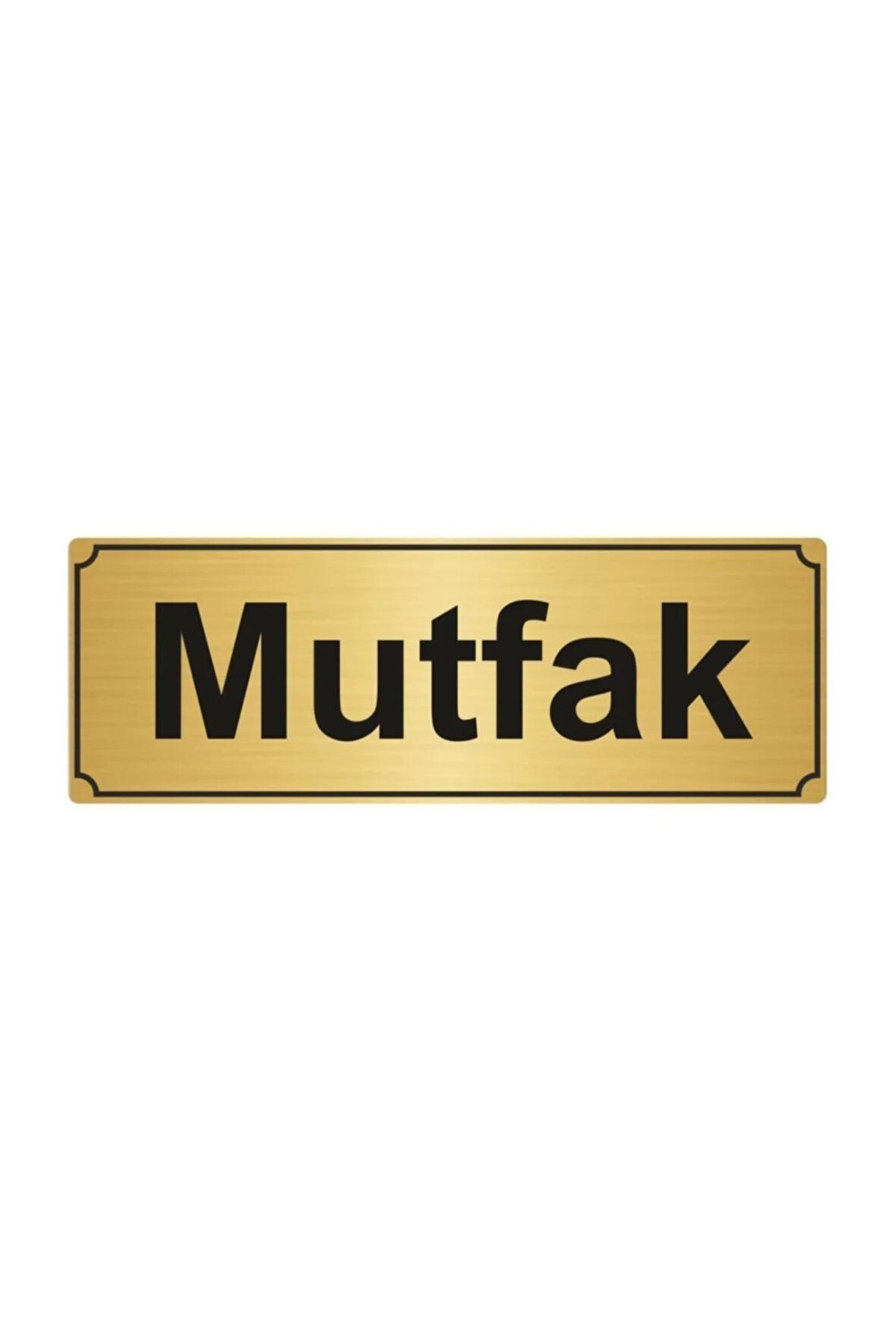 Mutfak Yönlendirme Levhası 10cmx20cm Altın Renk Metal