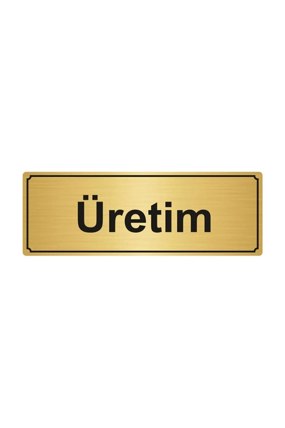 Pazarlama Yönlendirme Levhası 7 cm x 20 cm Altın Renk Metal