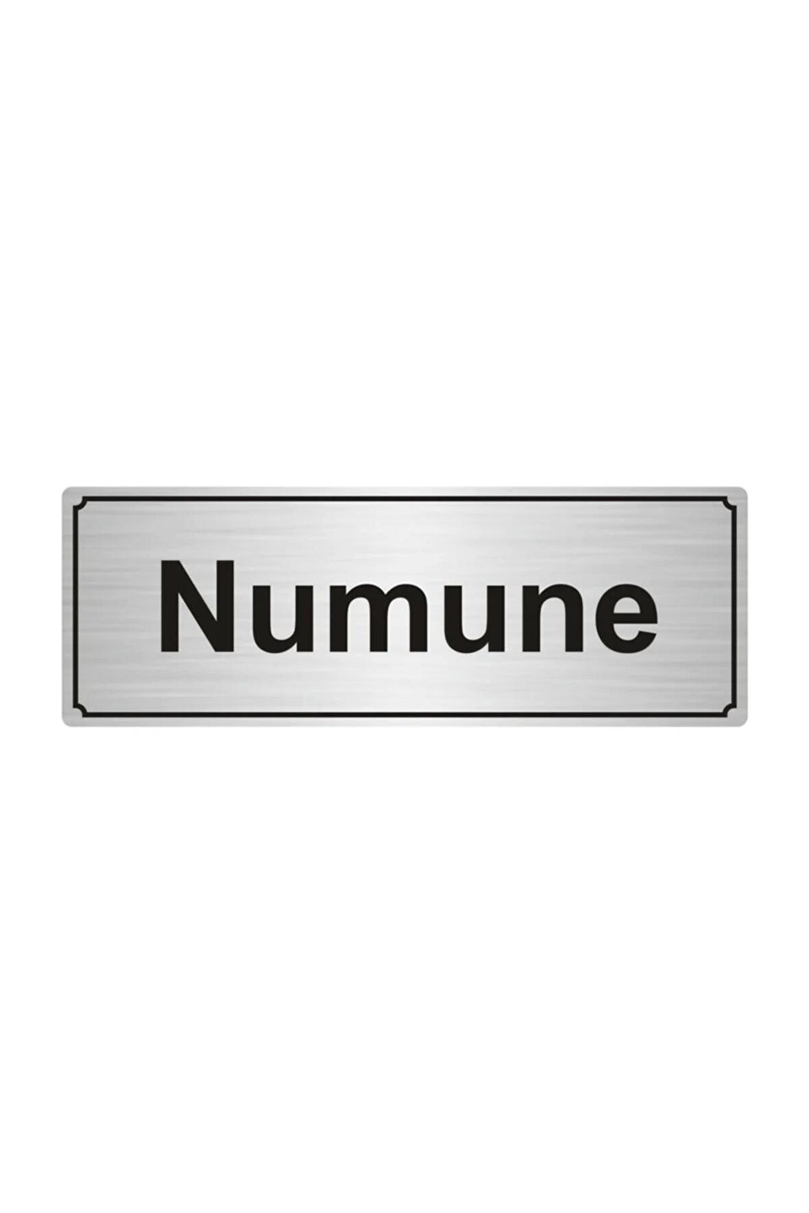 Numune Yönlendirme Levhası   Gümüş Renk Metal 5cmx20 cm.