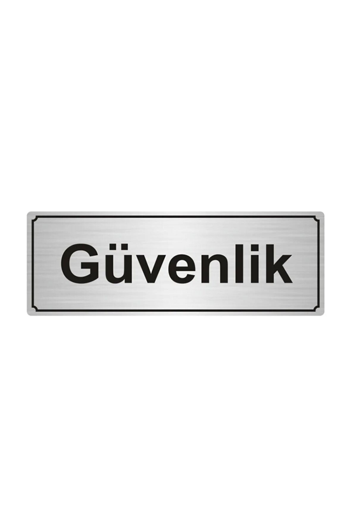 Güvenlik Yönlendirme Levhası Gümüş Renk Metal 5cmx20cm
