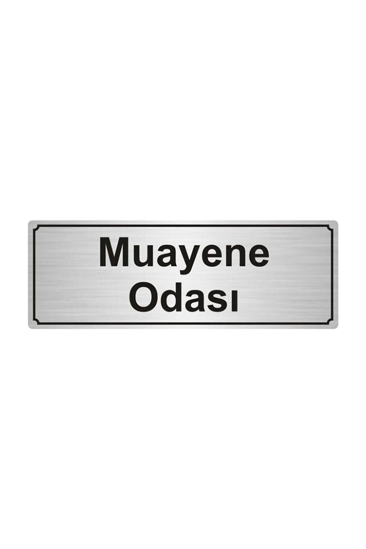 Asansör Bakım Odası Yönlendirme Levhası  Gümüş Renk Metal 5cmx20cm