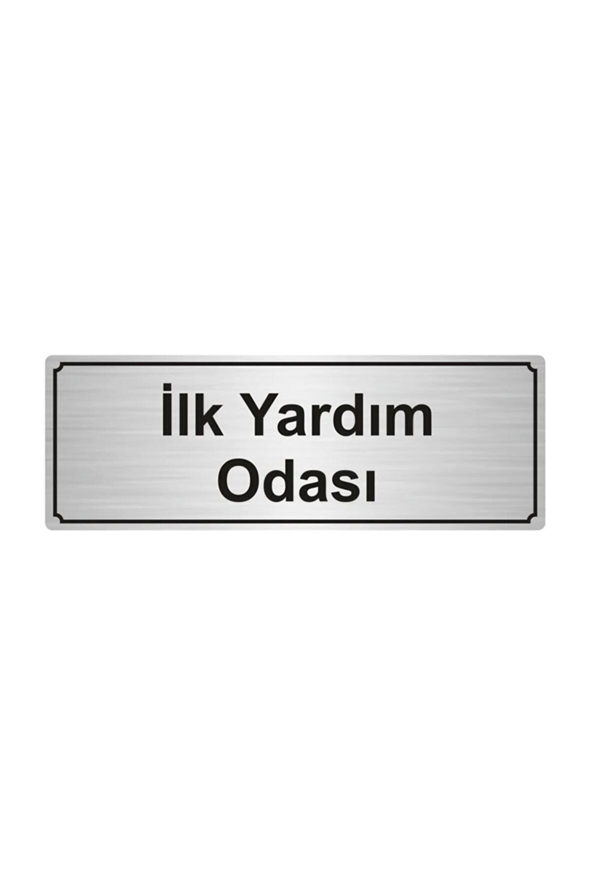 Ilk Yardım Odası Yönlendirme Levhası 5cmx20cm Gümüş Renk Metal