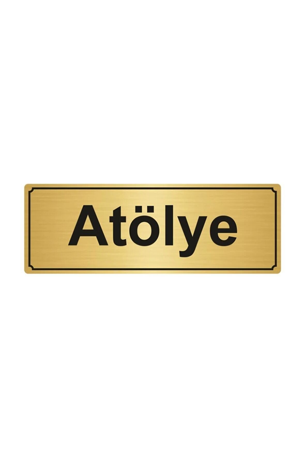 Atölye Yönlendirme Levhası 5cmx20cm Altın Renk Metal