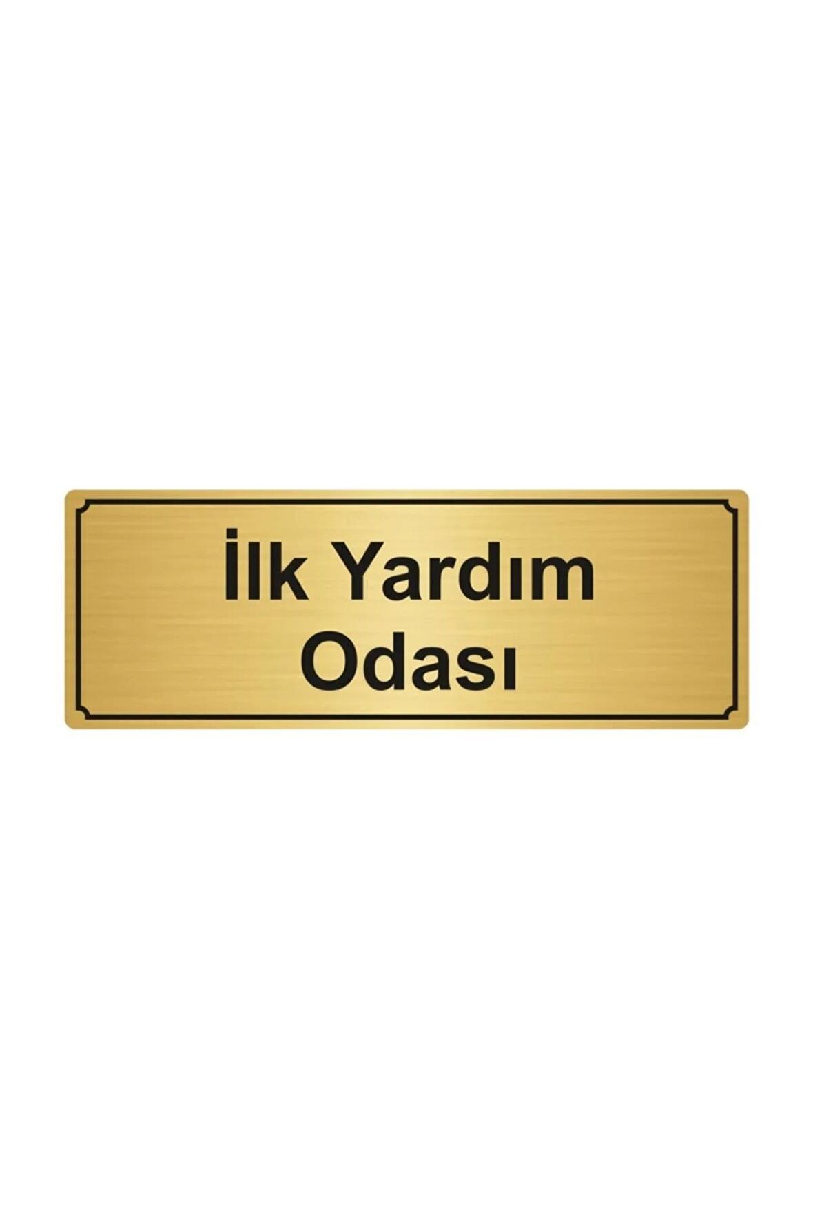 Asansör Bakım Odası Yönlendirme Levhası 5cmx20cm Altın Renk Metal