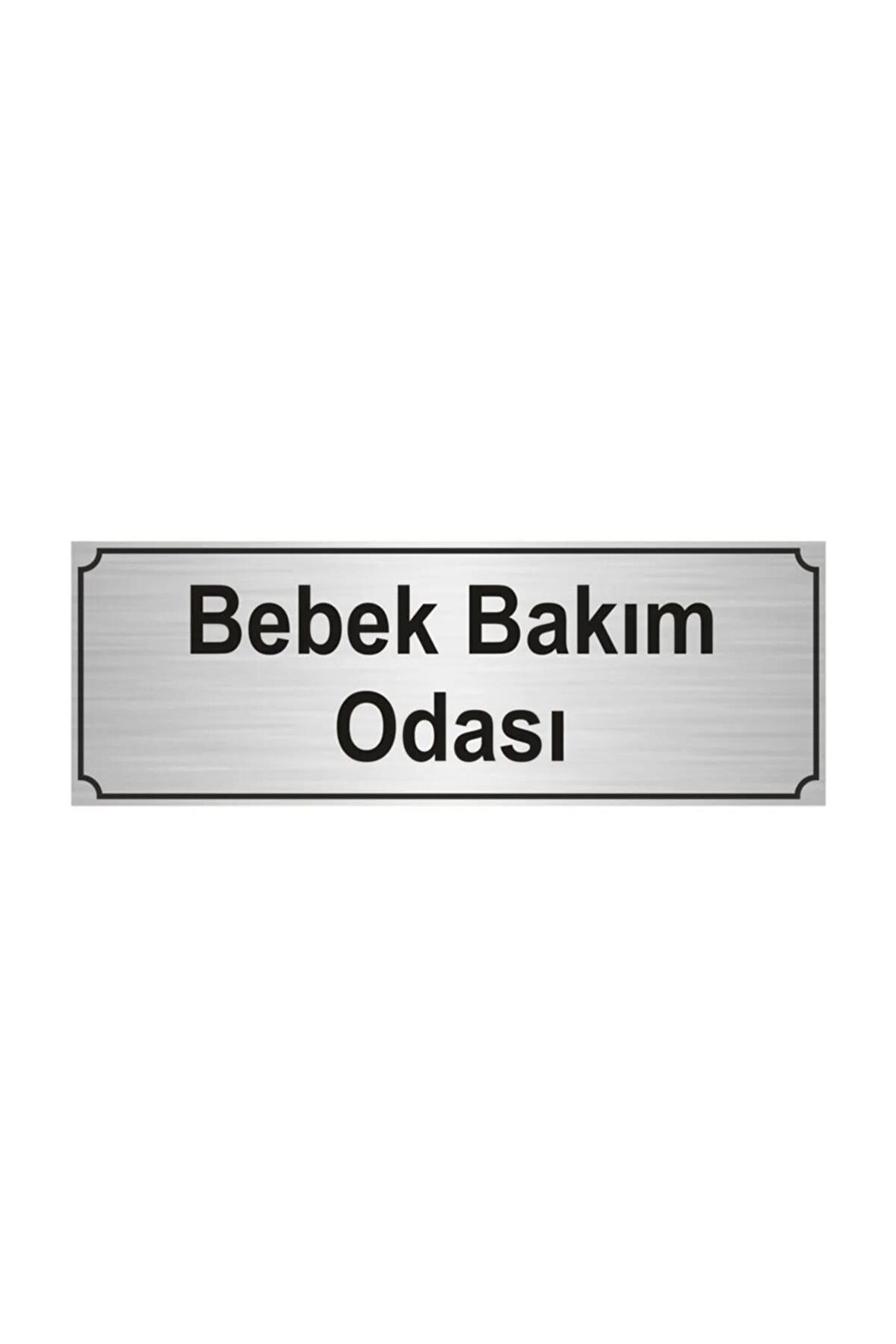 Bebek Bakım Odası Yönlendirme Levhası 7cmx20cm Gümüş Renk Metal