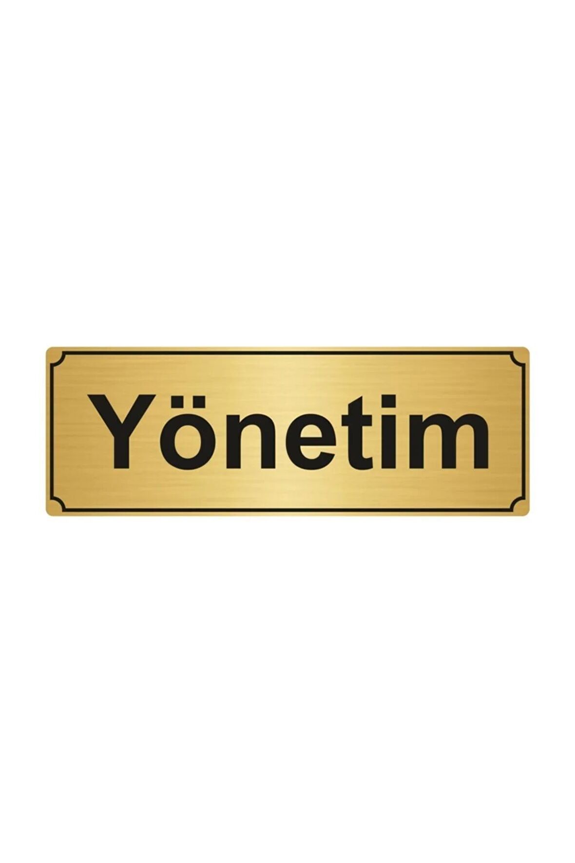 Yönetim Yönlendirme Levhası 5cmx20cm Altın Renk Metal